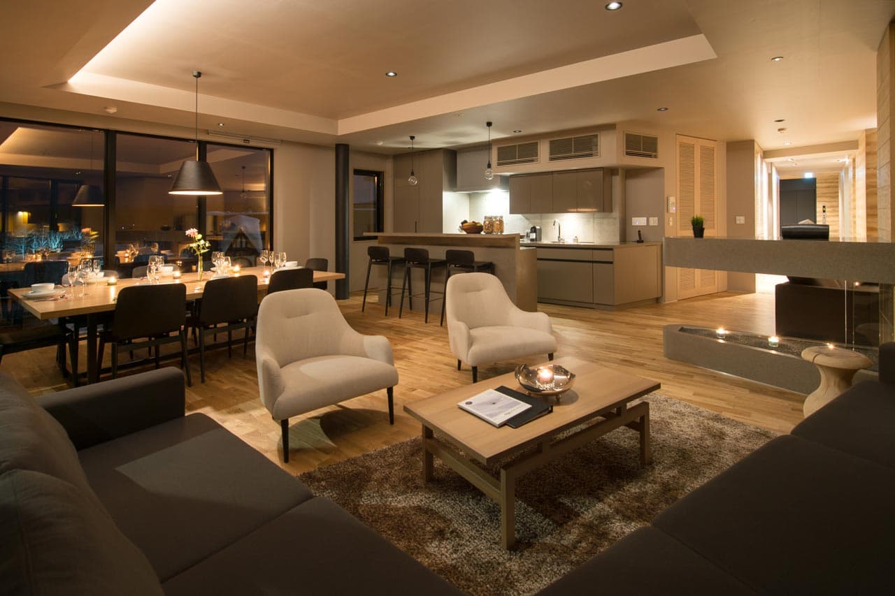 Second living area sofas at Apartment Aspect 5 in Niseko
