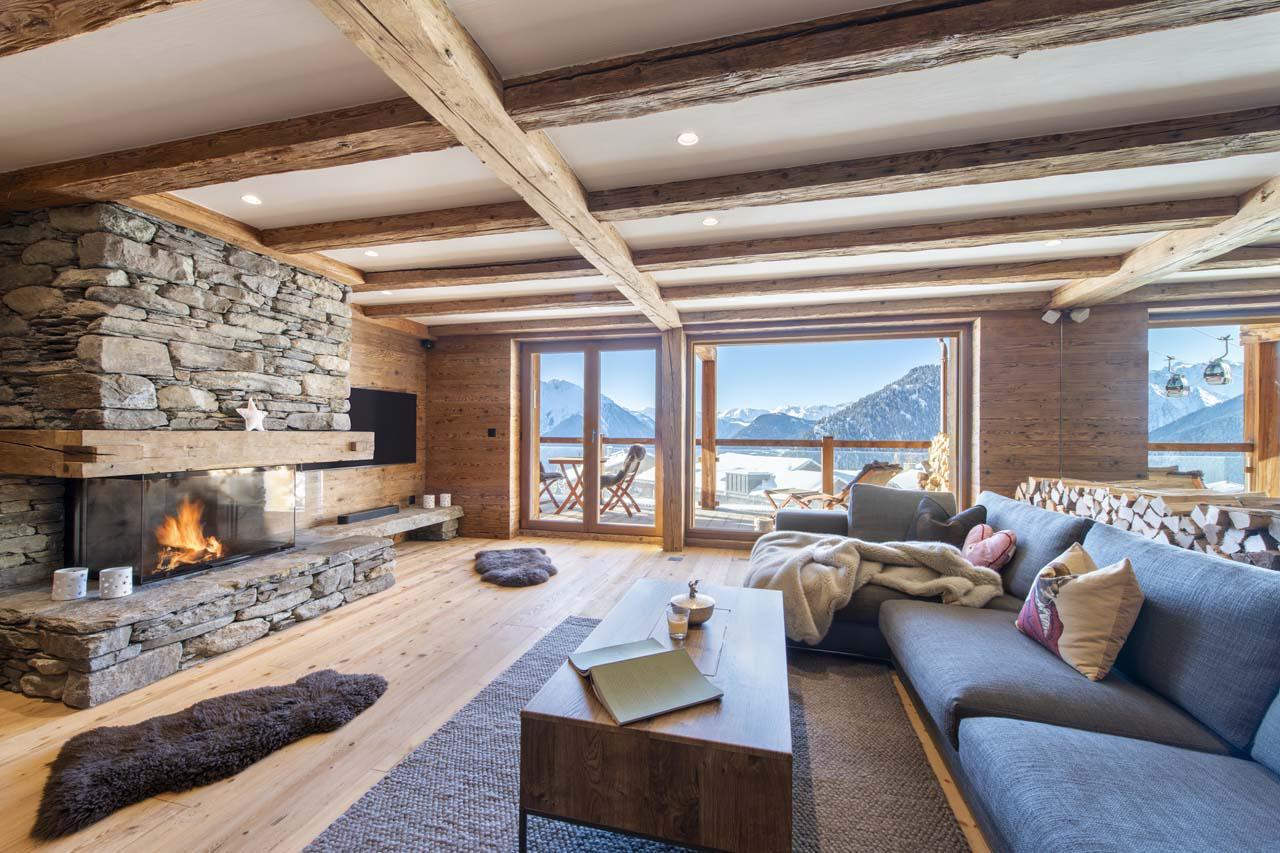 Comfortable sofa area at Apartment Basalte C13 in Verbier