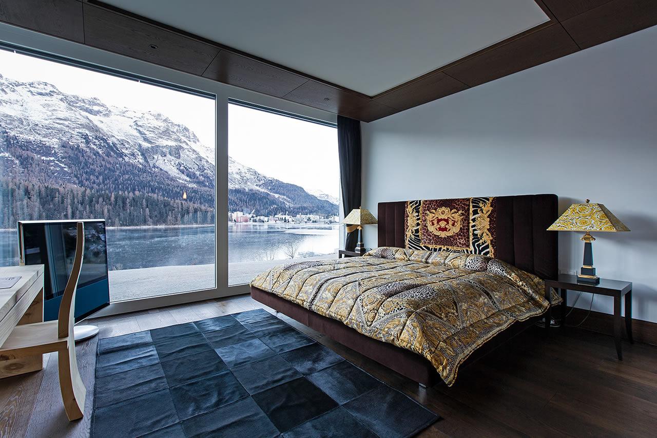 Master bedroom of  Apartment Giuliani in St Moritz
