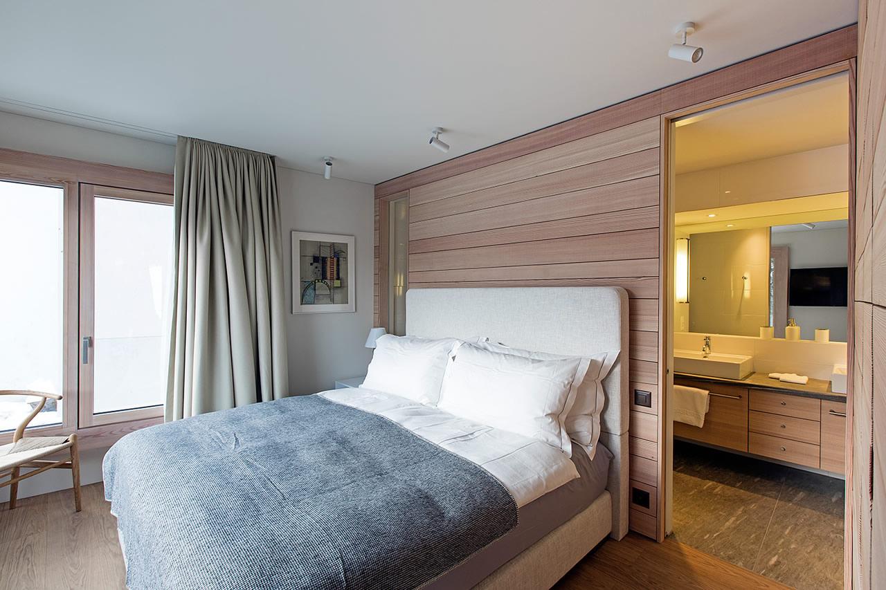 Master bedroom in  Apartment Giuliani in St Moritz