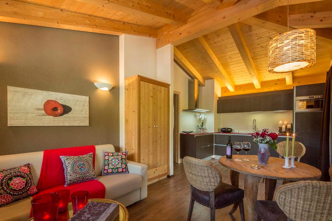 Smaller living area on top floor at Chalet Mi Amur in Alta Badia