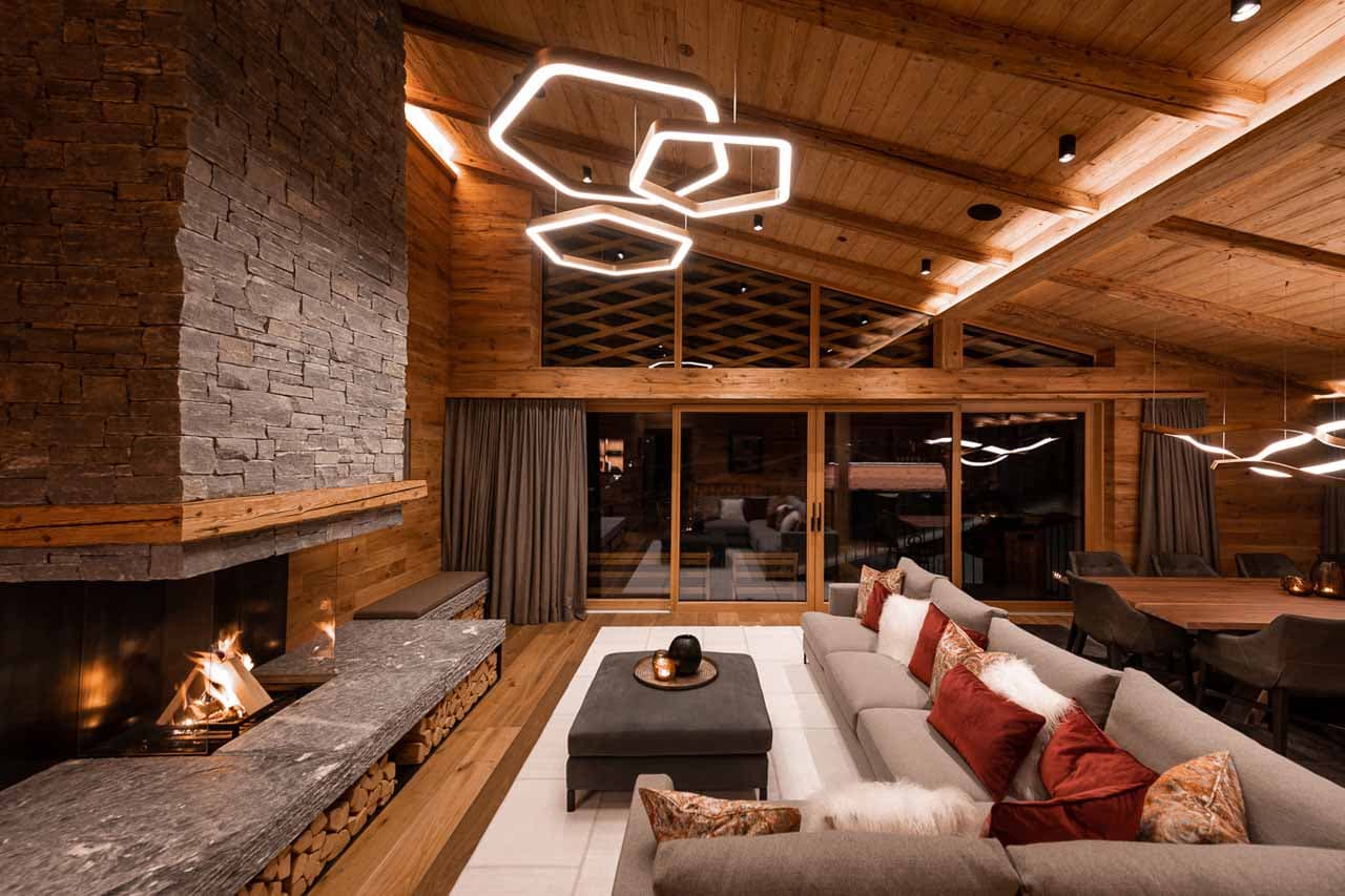 Spacious living and dining area at Arla Luxury Home in Lech