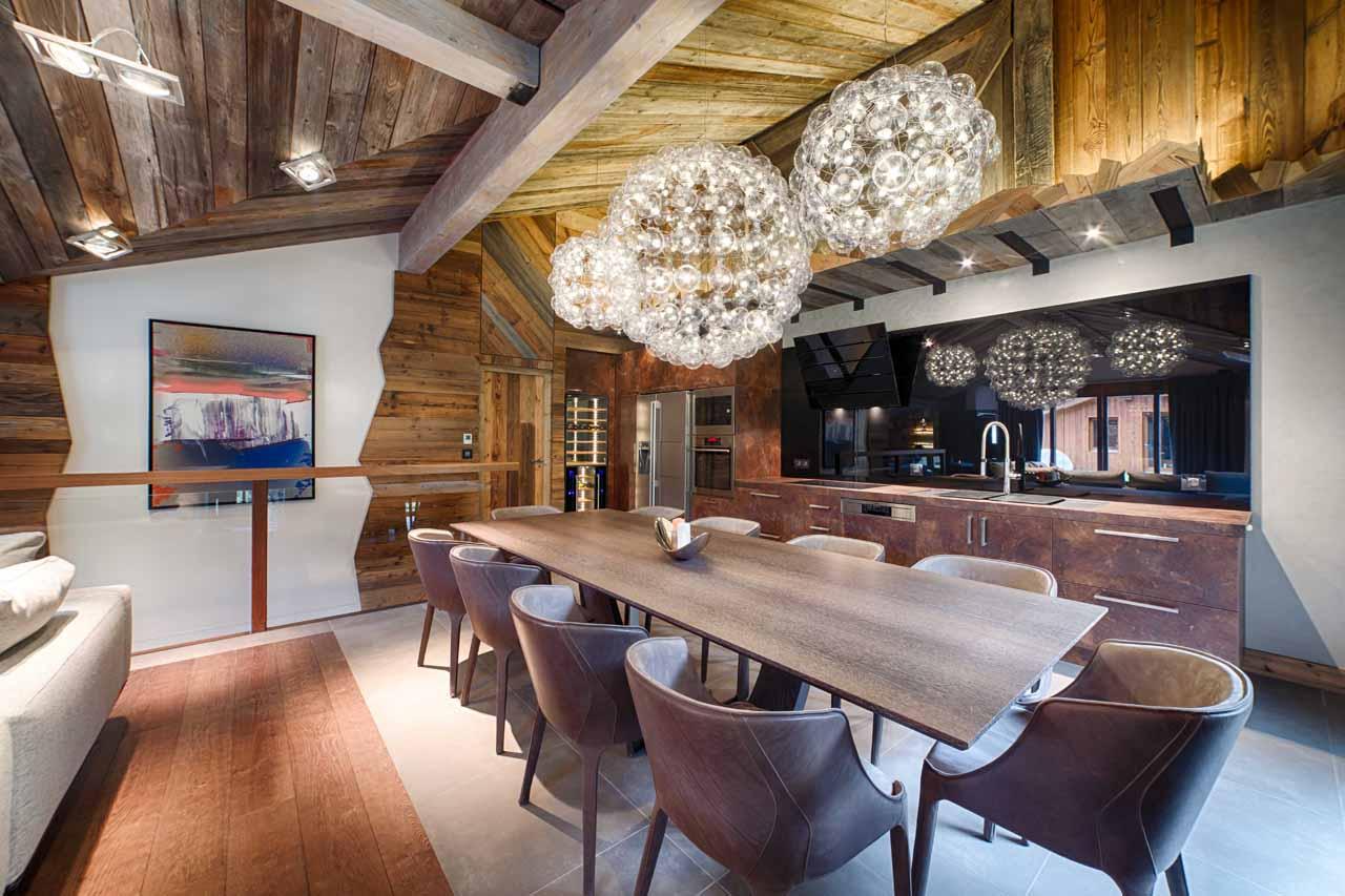 Dining table at Apartment Cap Crystal Lodge in Tignes