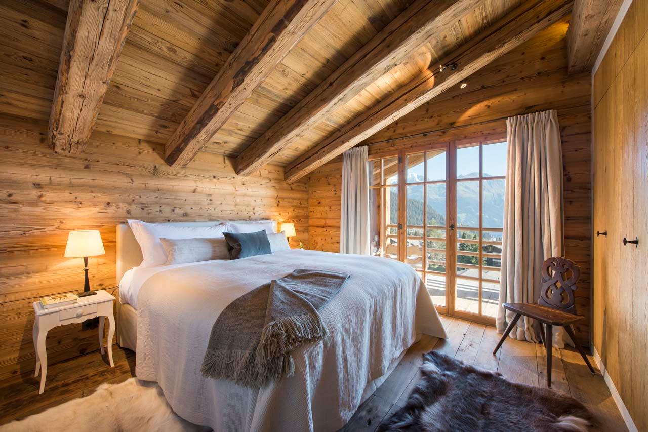 Bedroom one at Chalet Aline in Verbier