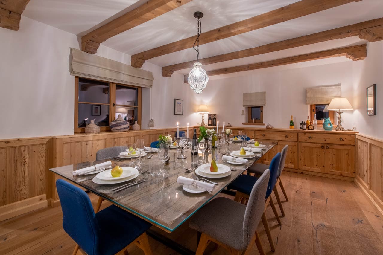 Dining room at Chalet Almajur in St Anton
