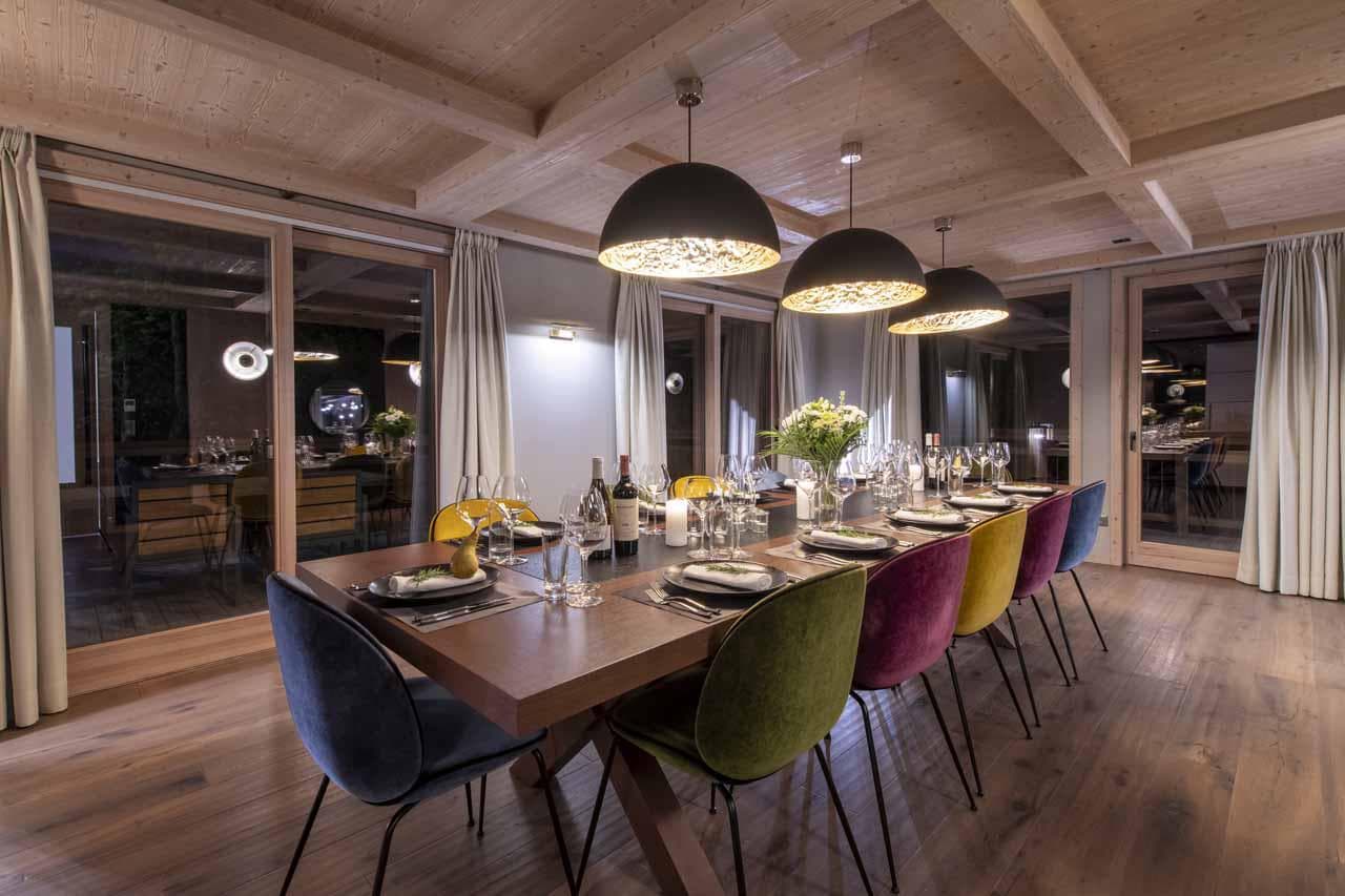 Dining table at Chalet Altius in Meribel
