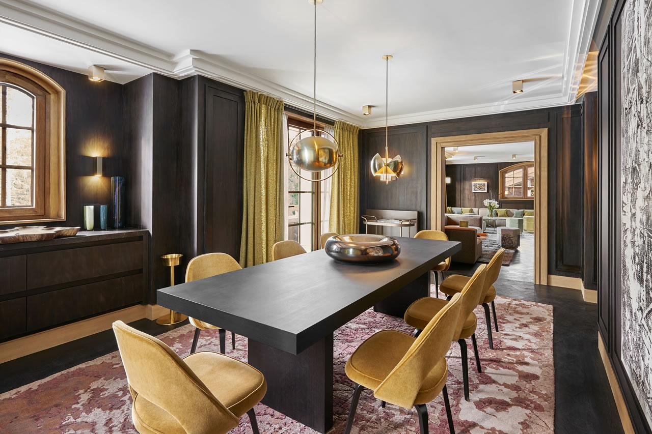 Sophisticated dining area in Chalet Amarante in Courchevel 1850