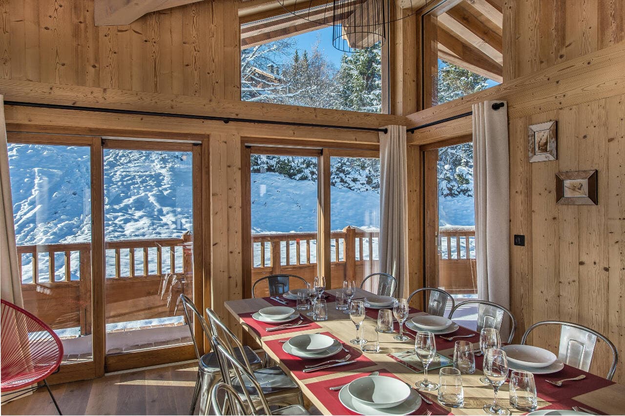 Views from dining table at Chalet Ancolies in Courchevel 1550