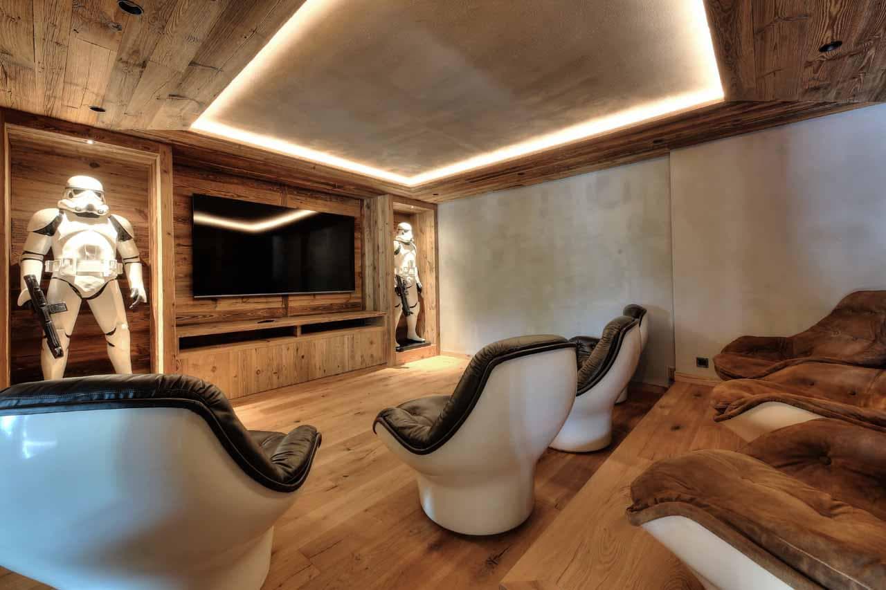 Cinema room at Chalet Apollo in Megeve