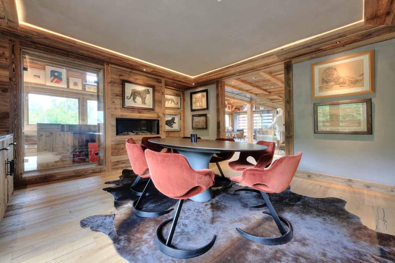 Dining area at Chalet Apollo in Megeve
