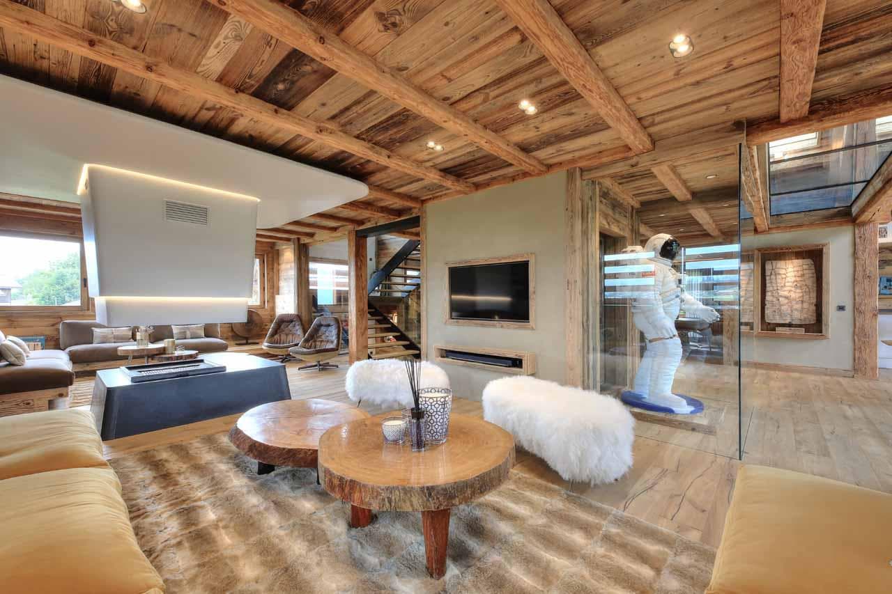 Living area at Chalet Apollo in Megeve