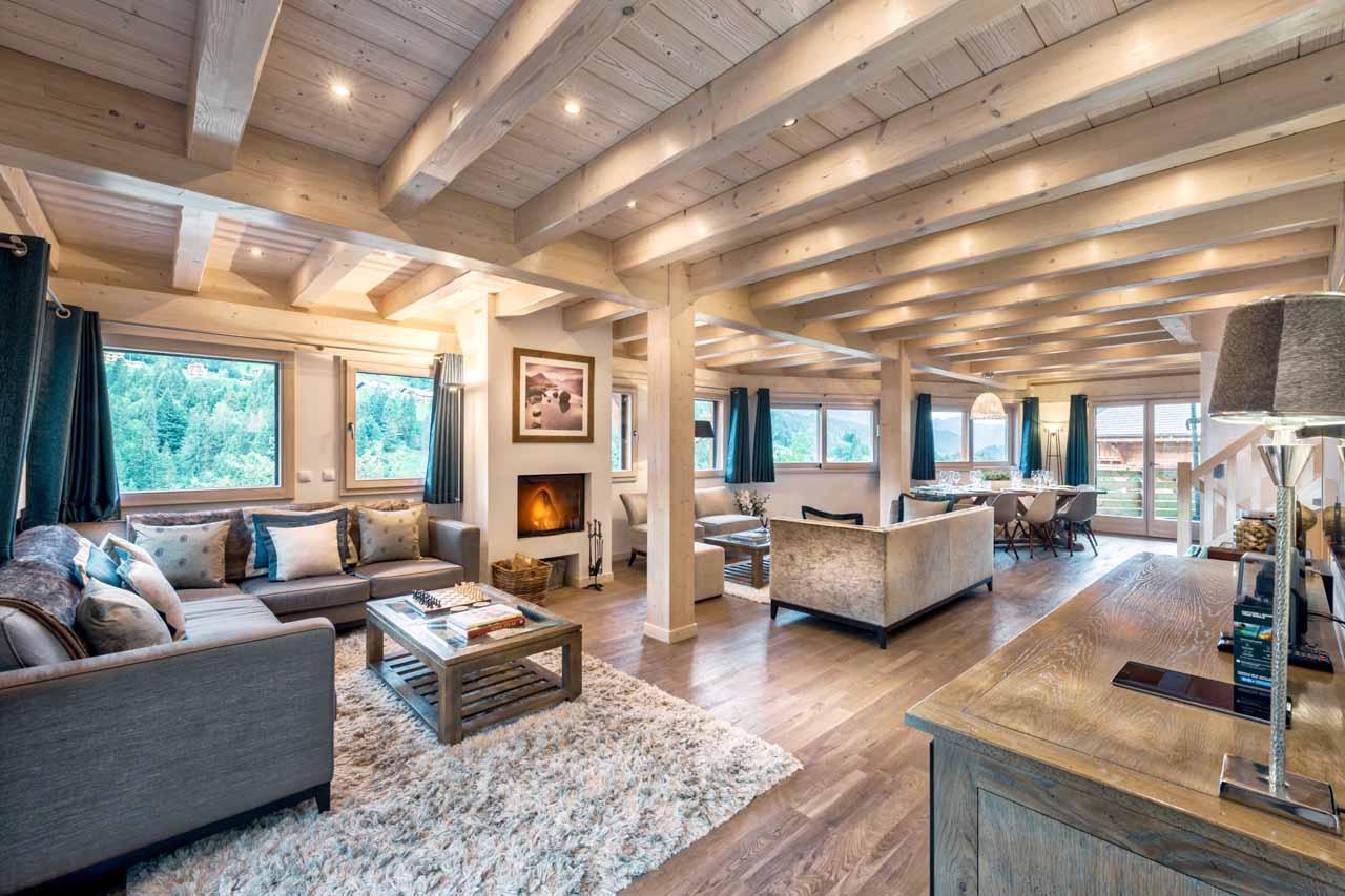 Living area at Chalet Aubois in Morzine