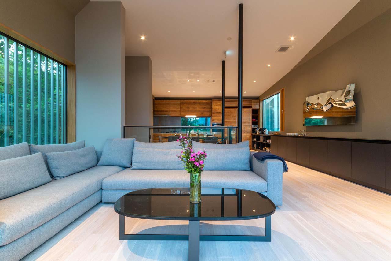 Comfortable sofa space at Chalet Boheme in Niseko