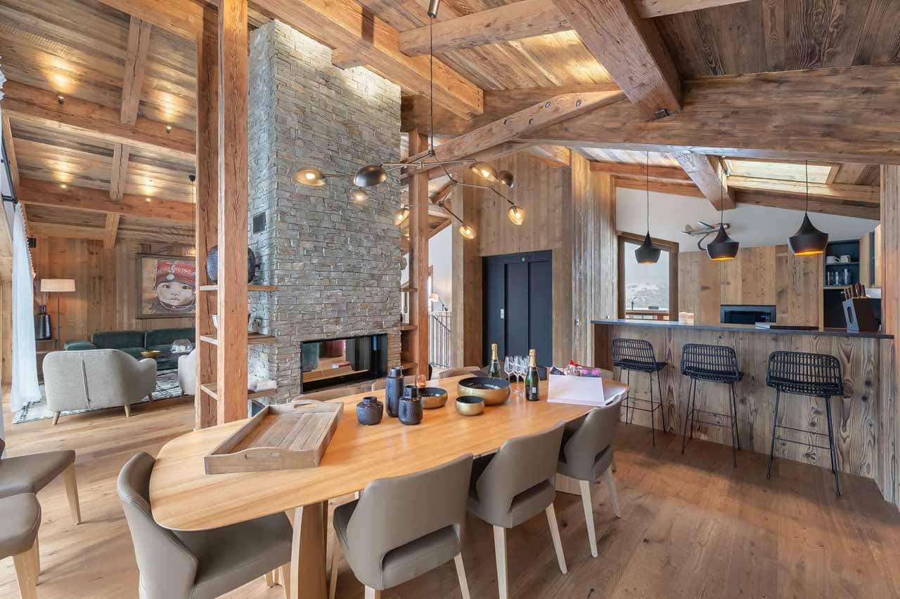 Dining area at Chalet Bois du Ban in Courchevel Le Praz