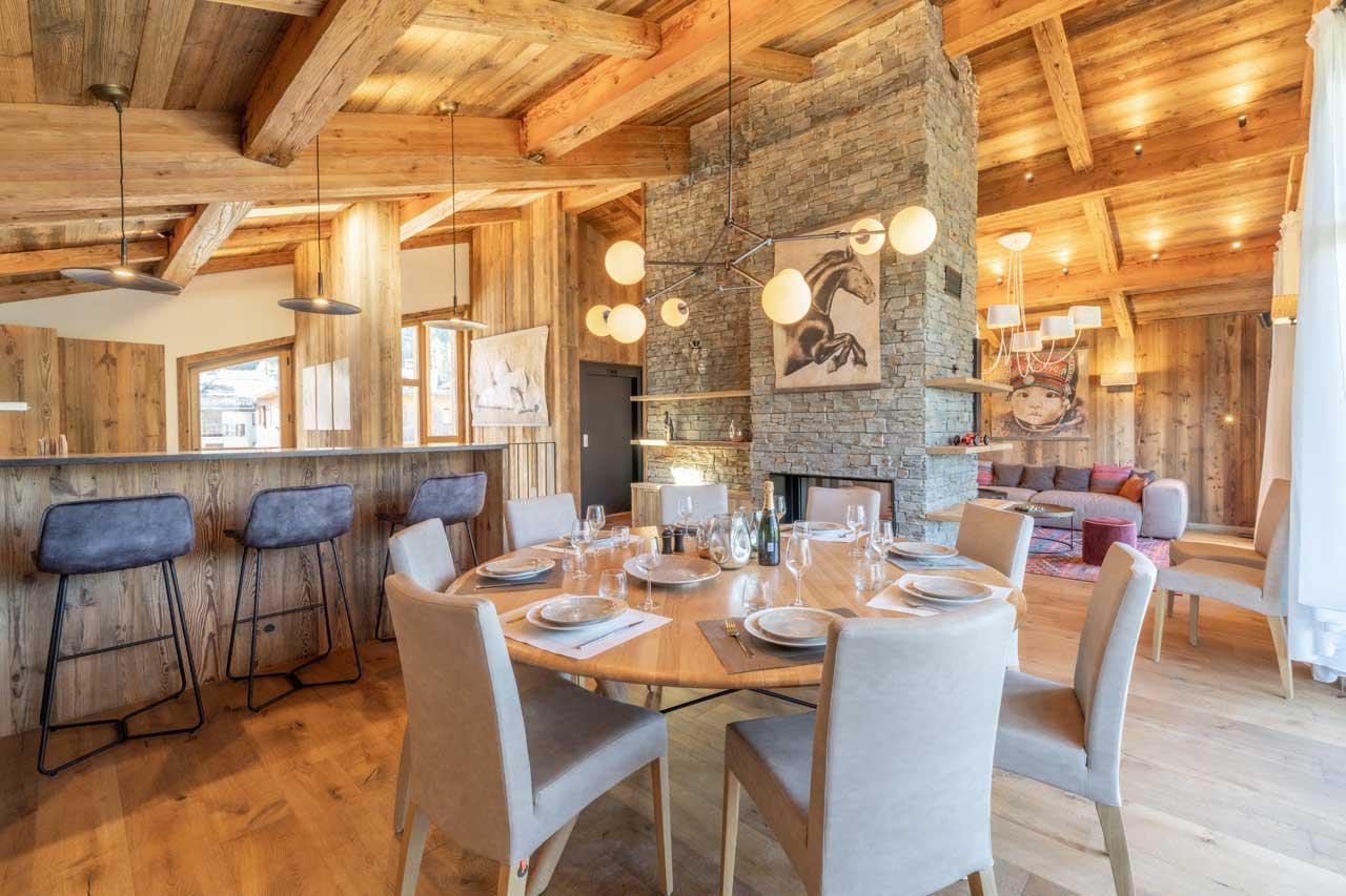 Dining table at Chalet Bois du Fontanil in Courchevel Le Praz