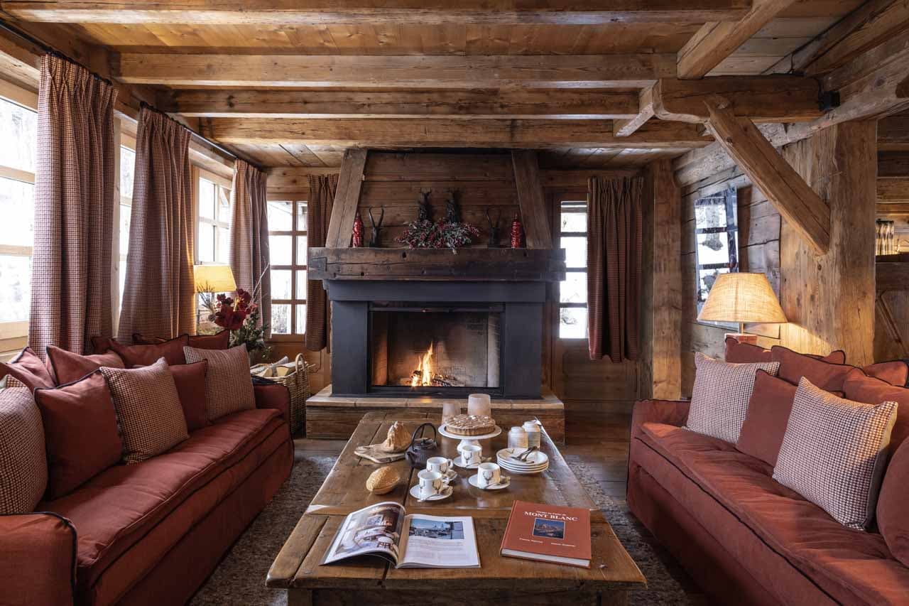 Living area on ground floor of Chalet Chatel in Megeve