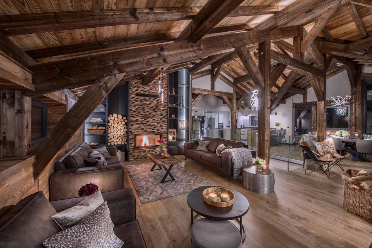 Living area at Chalet Griffonner in Morzine