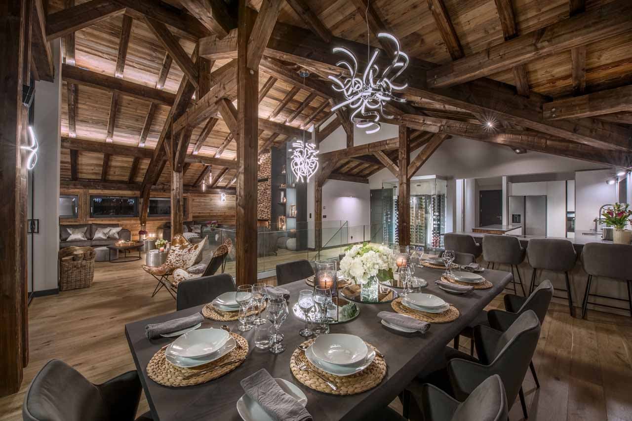 Dining area at Chalet Griffonner in Morzine