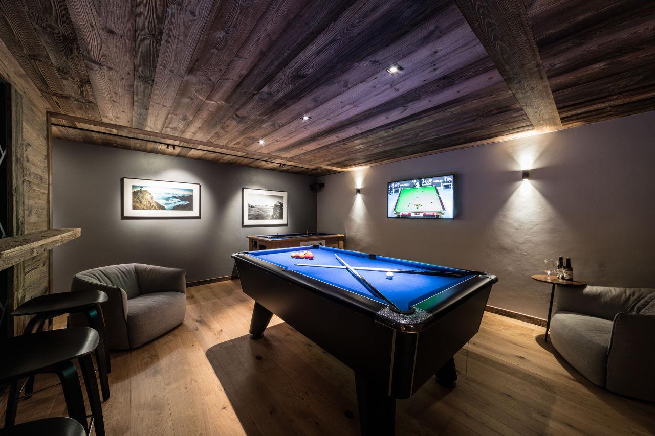Games room at Chalet Joux Plane in Morzine
