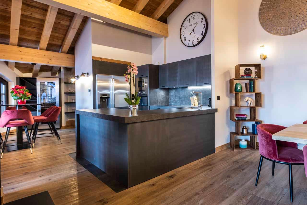 Kitchen at Chalet Orlov in Val Thorens