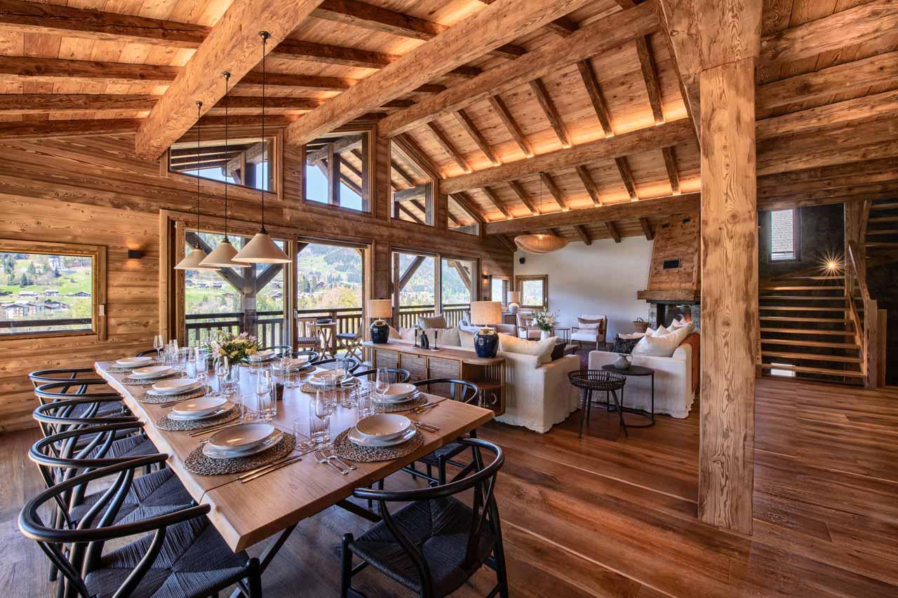 Open-plan living area at Chalet Xanadu in Morzine