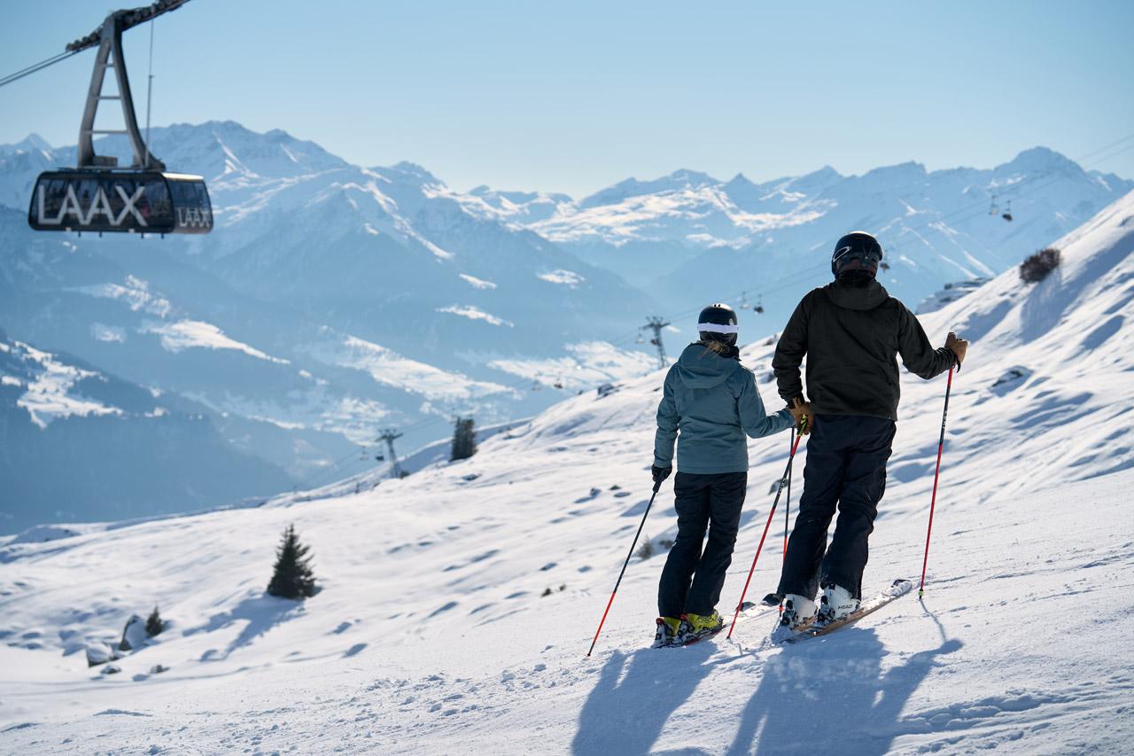 Skiing in Flims Laax Falera