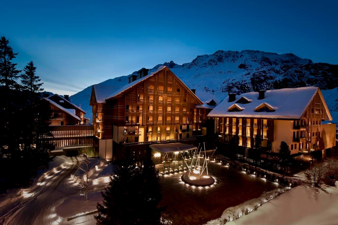 Exterior of the Chedi Hotel in Andermatt
