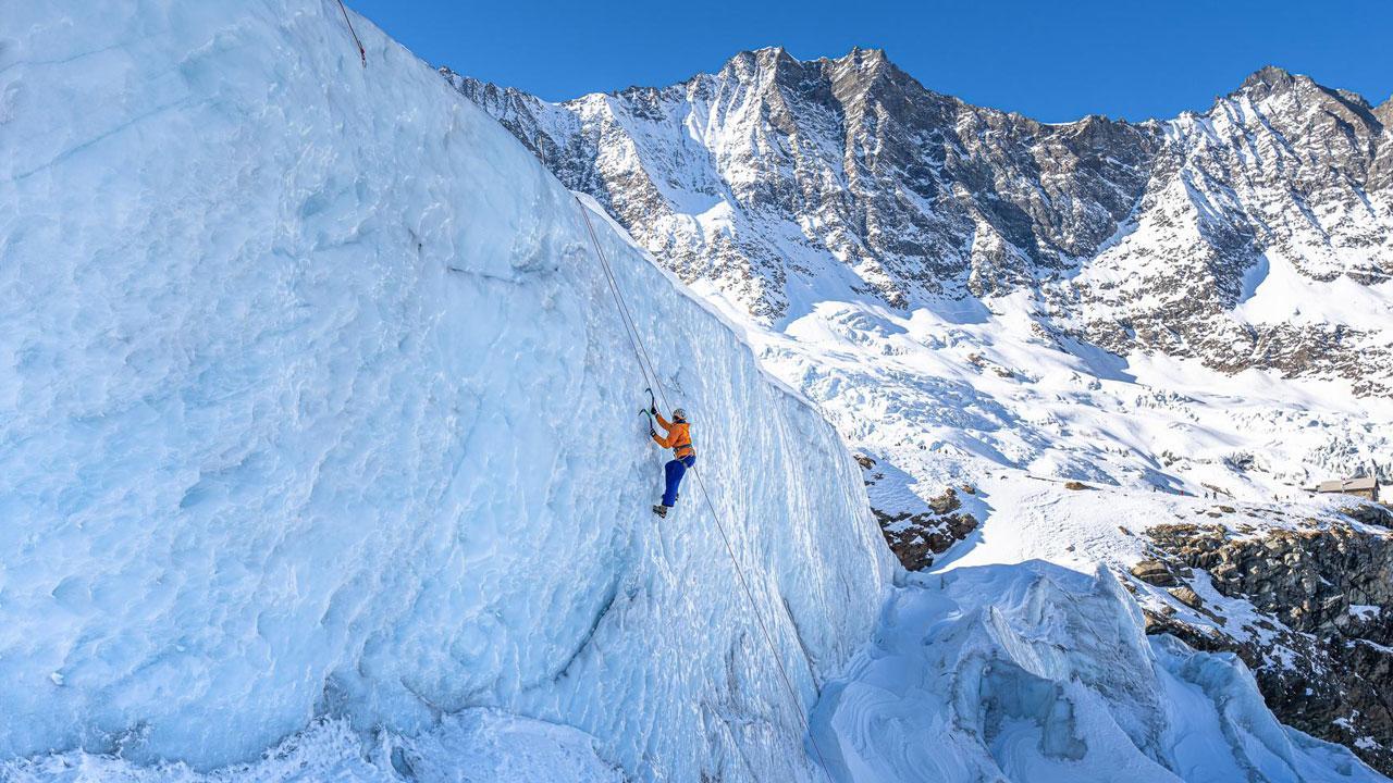 Ice climbing in Saas Fee