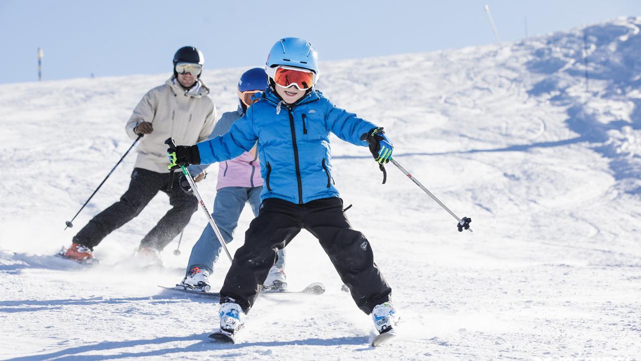 Family skiing in Meribel ski resort