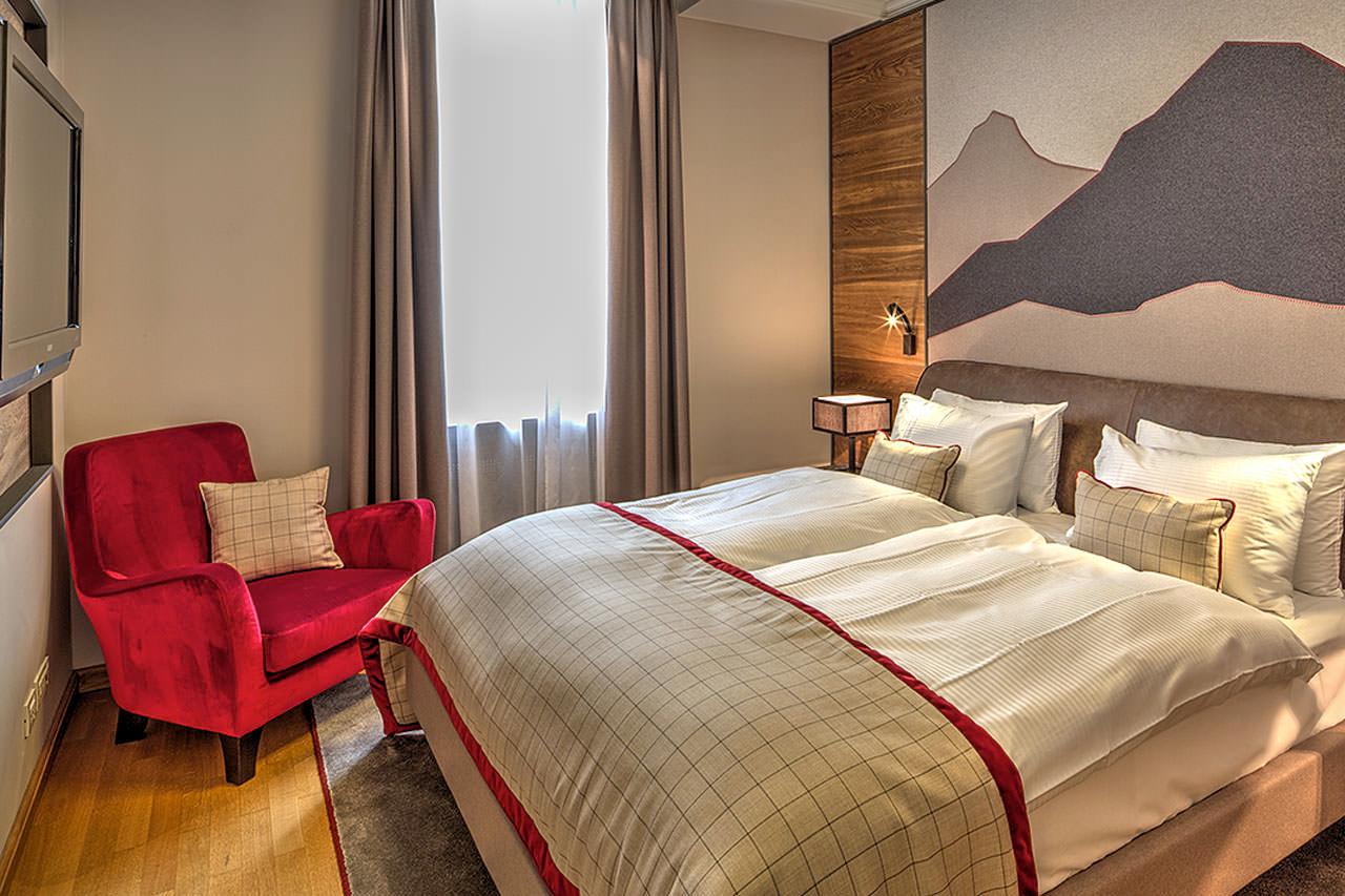 Bedroom two at Piz Albana in St Moritz