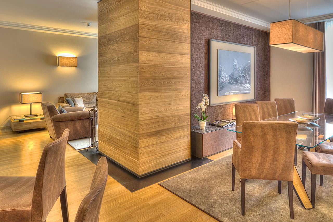 Dining area at Piz Albana in St Moritz