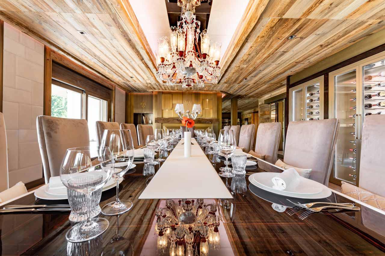 Dining table at  Ultima Crans Montana 1