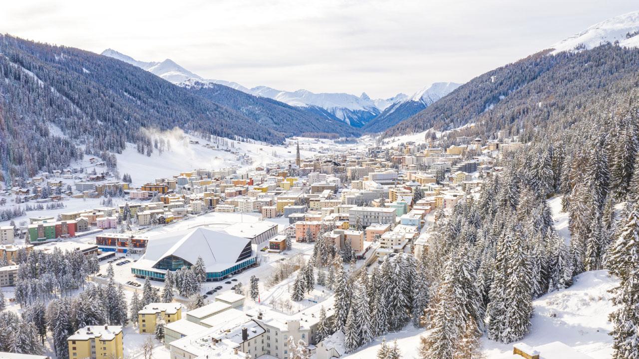 View of Davos ski resort